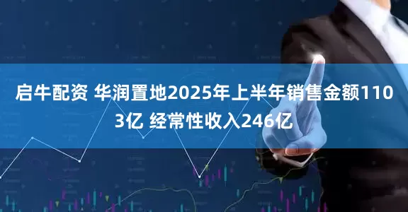 启牛配资 华润置地2025年上半年销售金额1103亿 经常性收入246亿